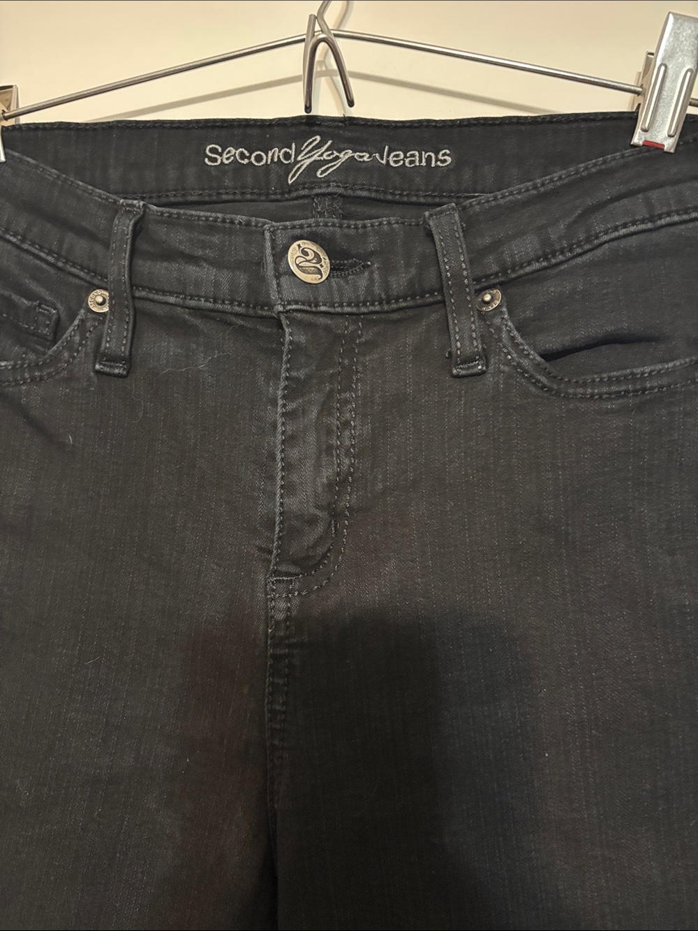 Second Yoga Jeans Slim Leg High Rise Denim Ink Black - Size 27 (SWP-1228)
